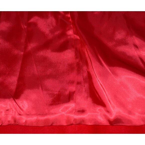 Vintage Womens 20 Red Velvet Double Button Blazer Jacket Holiday Party Christmas - Picture 9 of 10